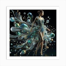 3d Rendering Of A Woman In A Dress Art Print