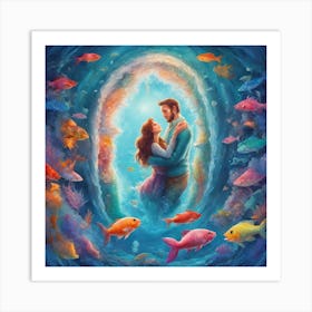 Mermaid Love 1 Art Print