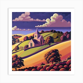 Church In The Countryside 1 Art Print