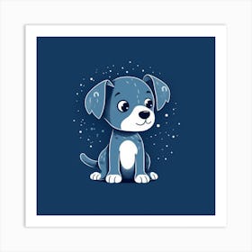 Blue Puppy Art Print