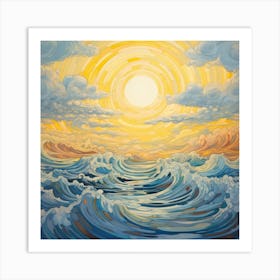 Sunrise Over The Ocean Art Print