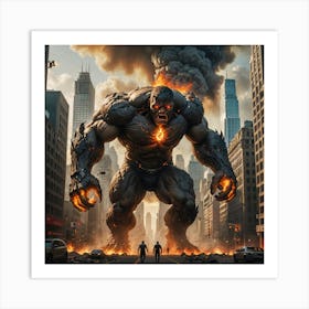 The Terrifying Giant Destroys the Urban Jungle Art Print