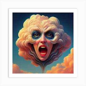 Woman In A Cloud Art Print