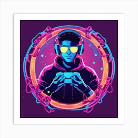 Neon Gamer Art Print
