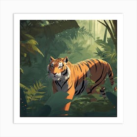 Tiger In The Jungle Art Print