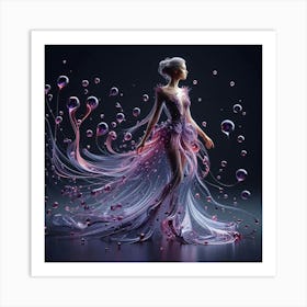 Girl With Bubbles Art Print