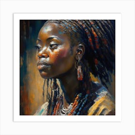 African Woman With Dreadlocks Art Print