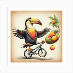 Toucan On A Bike Art Print