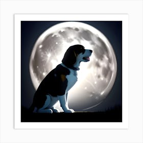 Lunar Beagle Art Print