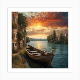 Sunset In Venice Art Print