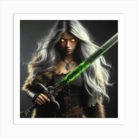 Young Woman With A Sword Art Print