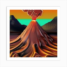 Volcano - Digital Art Art Print