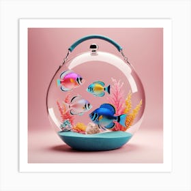 Mermaid In A Glass Bowl Art Print