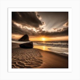 Sunset On The Beach 744 Art Print