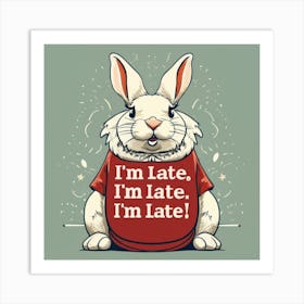 Make A Version Of A White Bunny With A Red T Shi (3) Art Print