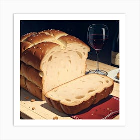 Bread And Wine Art Print