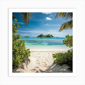 An Expansive Island Coastline Under A Tropical Climate A Barren And Serene Landscape Of Sand Dunes (2) Art Print