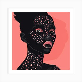 African Girl With Pink Dots Art Print