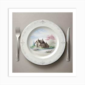 House On A Plate Art Art Print