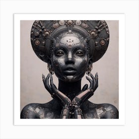 Black Woman With Gears Art Print