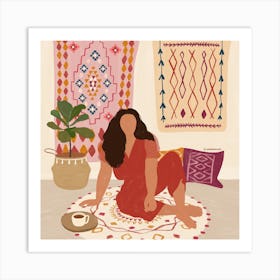 Tea and Textiles Art Print