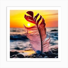 Sunset Feather Art Print