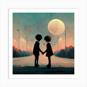 Couple Holding Hands Art Print