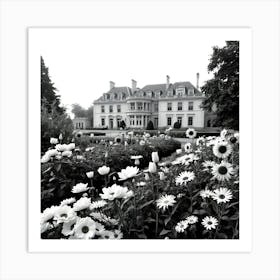 Black And White Flower Garden Art Print