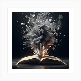 crystal and smoke getting out of a book Art Print