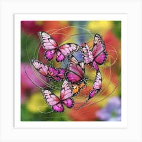 Butterflies In A Circle 1 Art Print