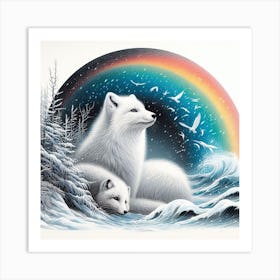 Arctic Foxes 1 Art Print