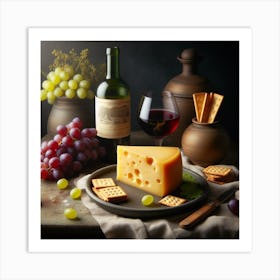 Cheese and fruit 3 Art Print