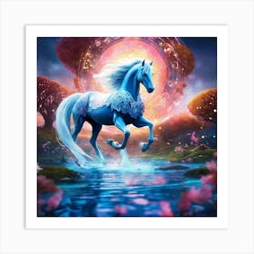 Blue Horse 2 Art Print