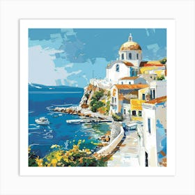 Greece By The Sea Art Print