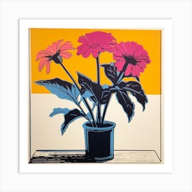 Gerbera Daisy 2 Pop Art Illustration Square Art Print