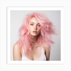 Pink Haired Girl Art Print