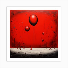 Red Balloons Art Print