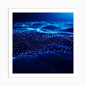 An Abstract Intricate Network Design Glowing With Intense Blue Astounding Waves Coursing Through C 2 1 Art Print