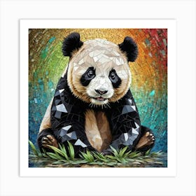 Panda Art In Mosaic Art Style Art Print 3 Art Print