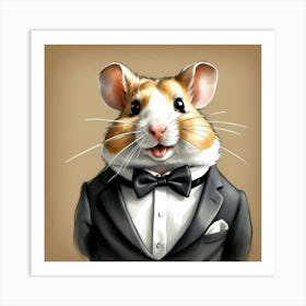 Hamster In Tuxedo 1 Art Print