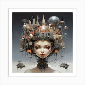 Futuristic Woman Art Print