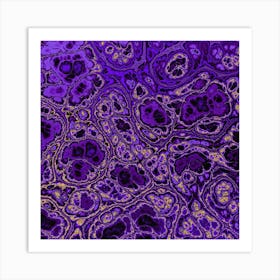 Purple And Gold Abstract Painting 3 Art Print