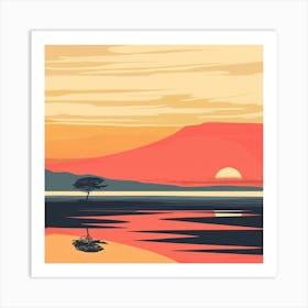 Sunset In Kenya 7 Art Print