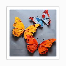 Three Butterflies Art Print