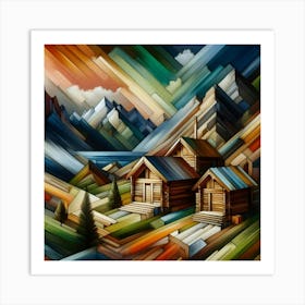 A mixture of modern abstract art, plastic art, surreal art, oil painting abstract painting art e
wooden huts mountain montain village 10 Art Print