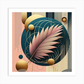 Aesthetic style, Abstraction with tropical leaf 12 Art Print