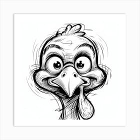 Turkey Head Sketch Art Print