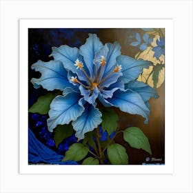 Blue Flower 04 - Watercolor - Botanical Range Art Print