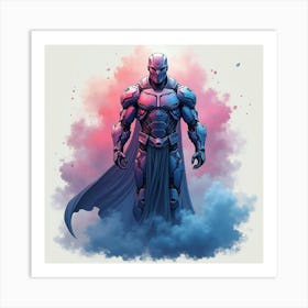 Titan With A Crystalized Watercolor Background 1 Art Print