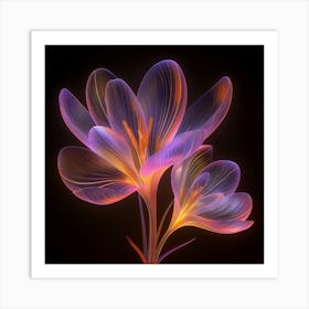 Glowing Crocus Flower Art Print